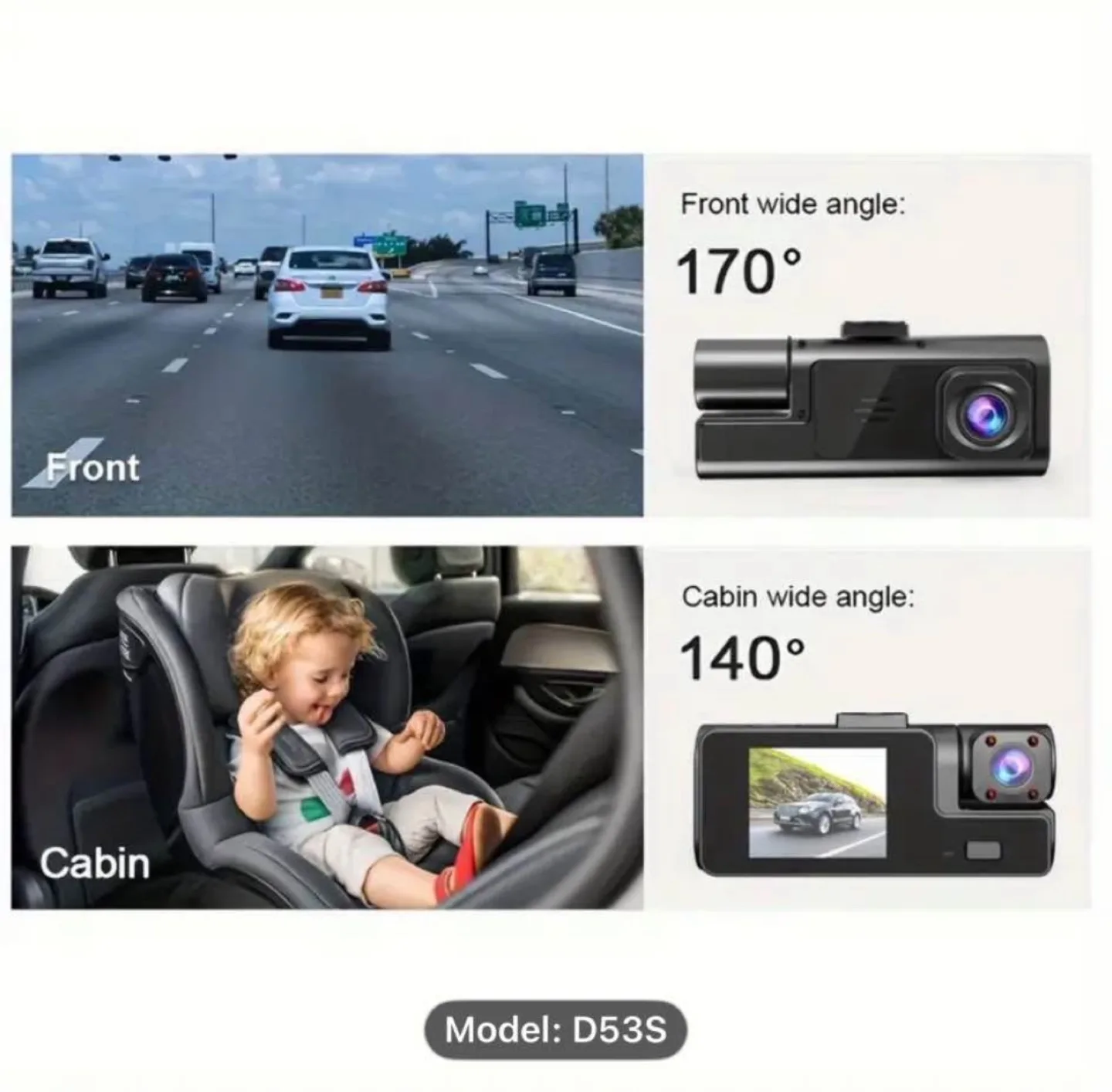 Two Camera Dash Cam H96 image indicator(2)