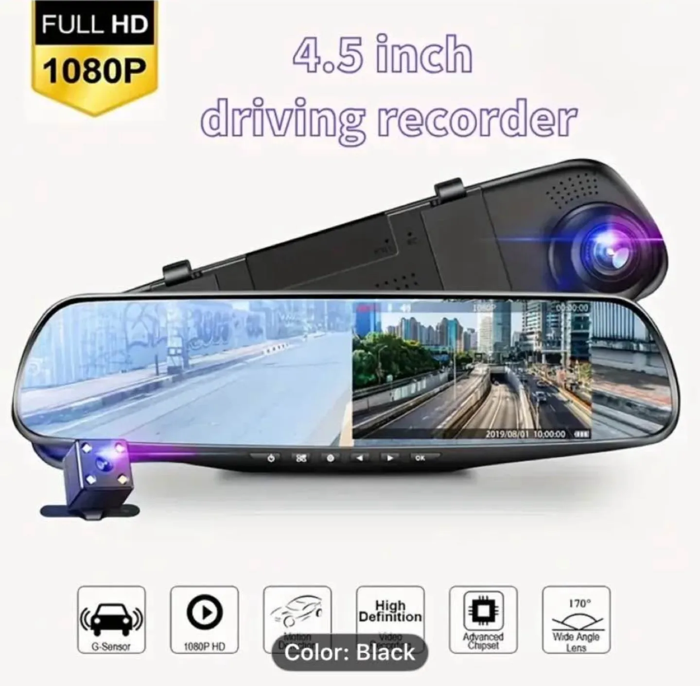 Two Camera Dash Cam H96 image indicator(5)