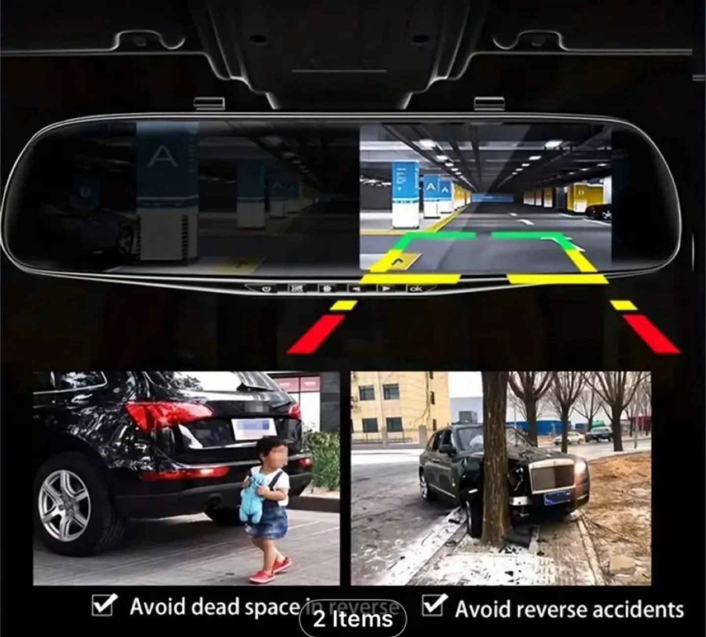 Two Camera Dash Cam H96 image indicator(3)