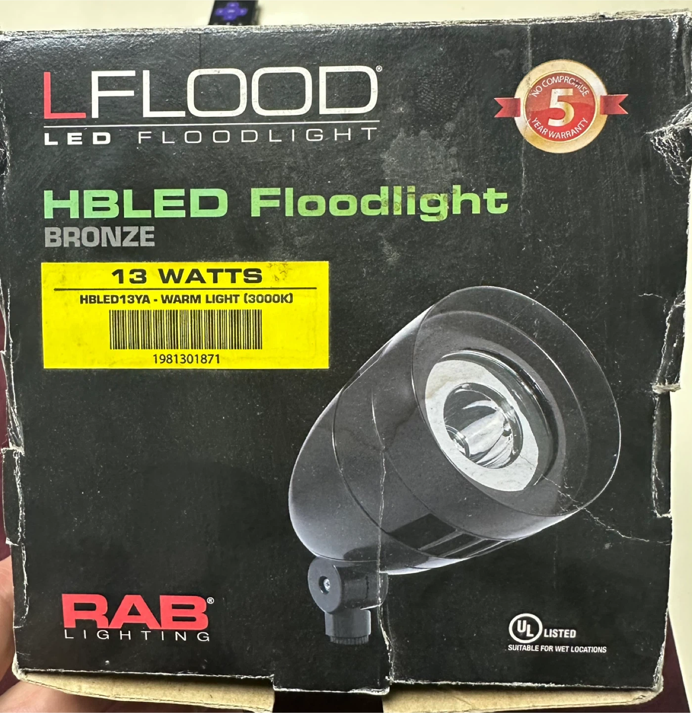RAB Lighting HBLED Floodlight - Bronze, 13 Watts - photo 2