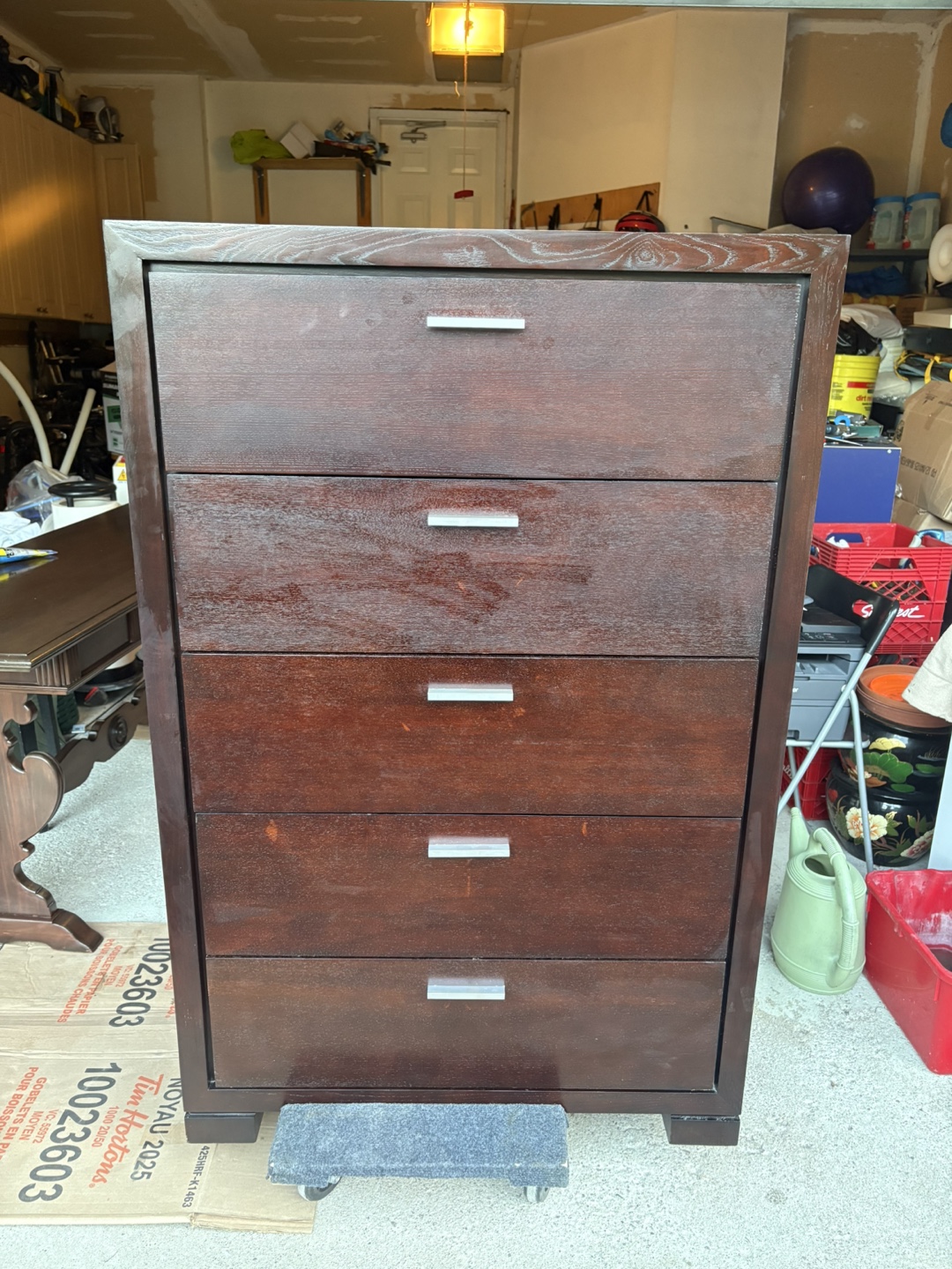 Dark Wood 5-Drawer Dresser - photo 3