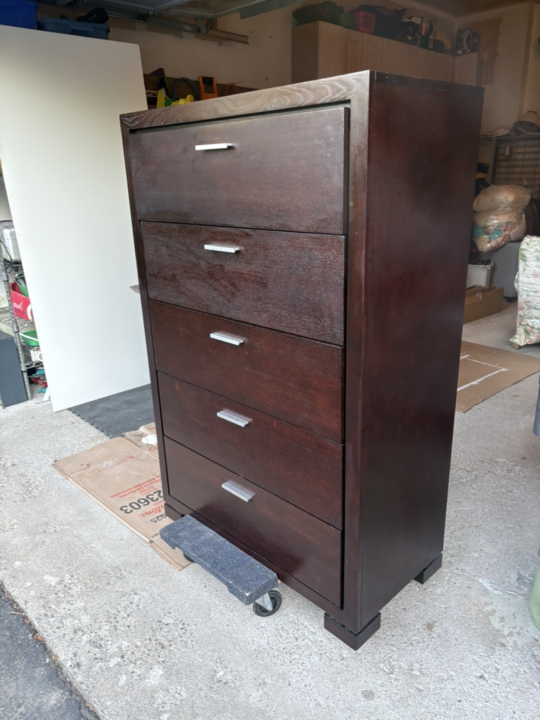 Dark Wood 5-Drawer Dresser - photo 2