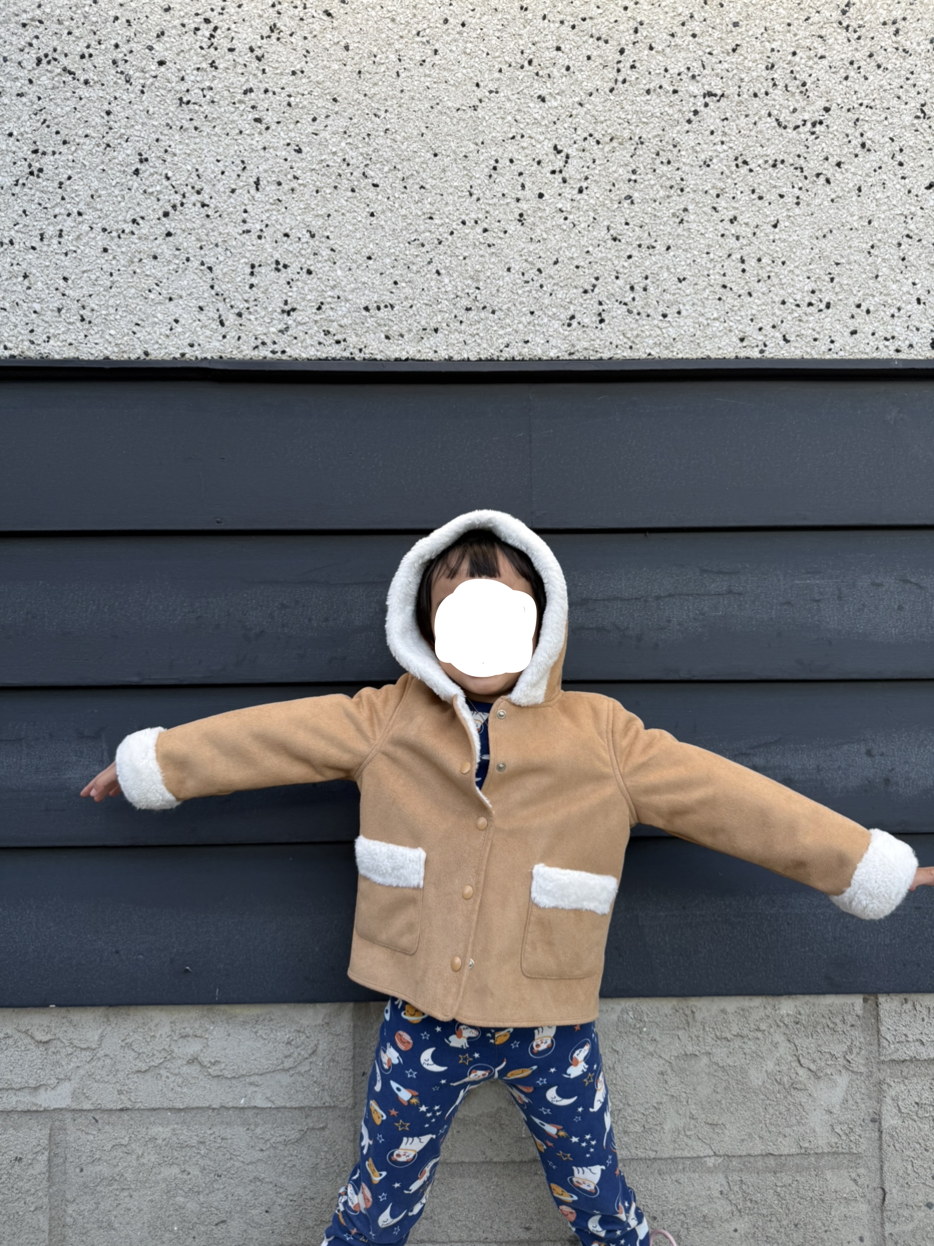 Kids' Brown Faux Suede Hooded Jacket