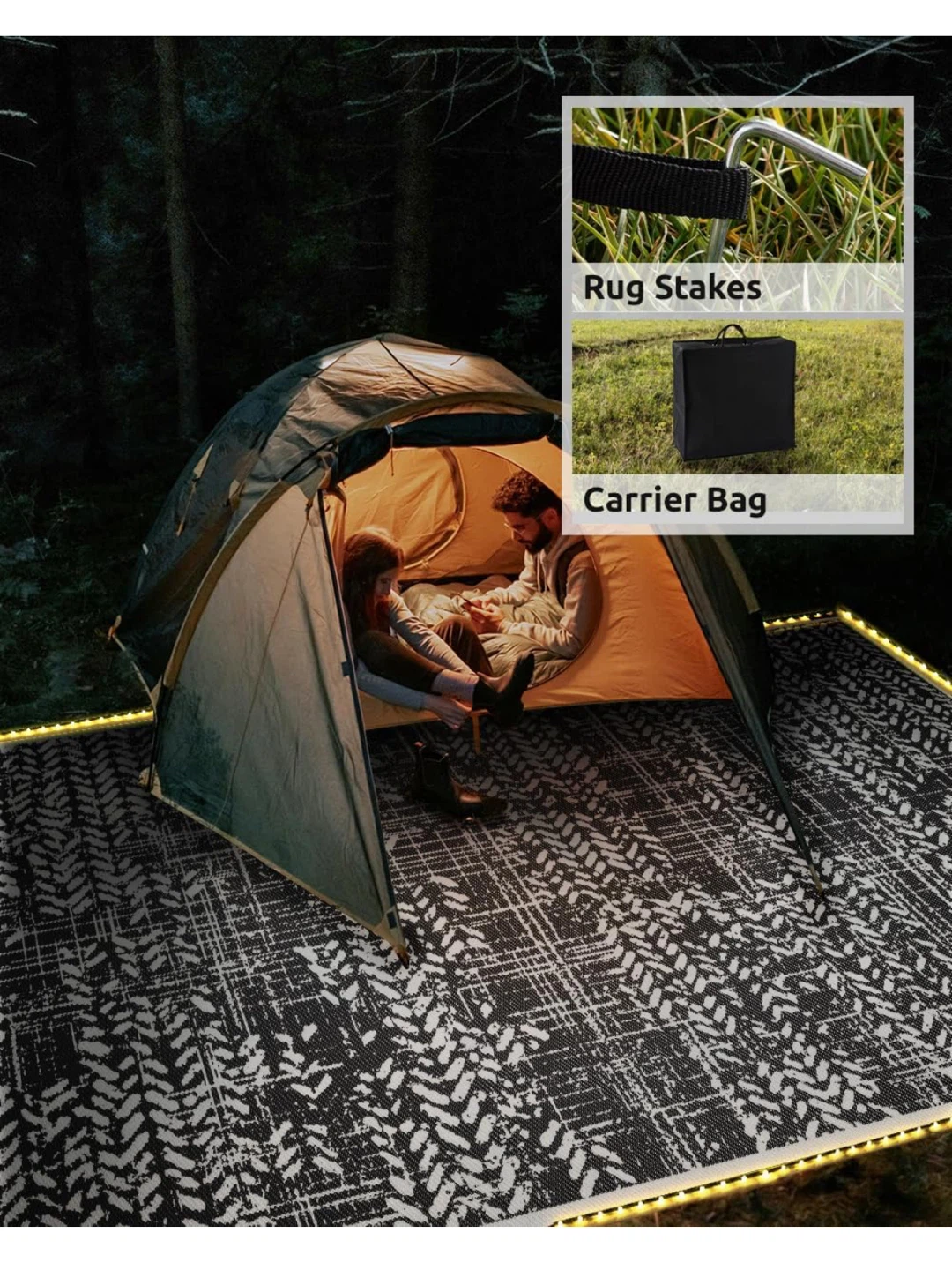 Outdoor Rug 9x12 RV Camping Mat Outdoor Carpet - photo 4