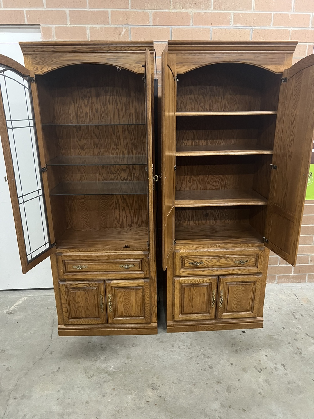 Matching Oak Display Cabinets - photo 2