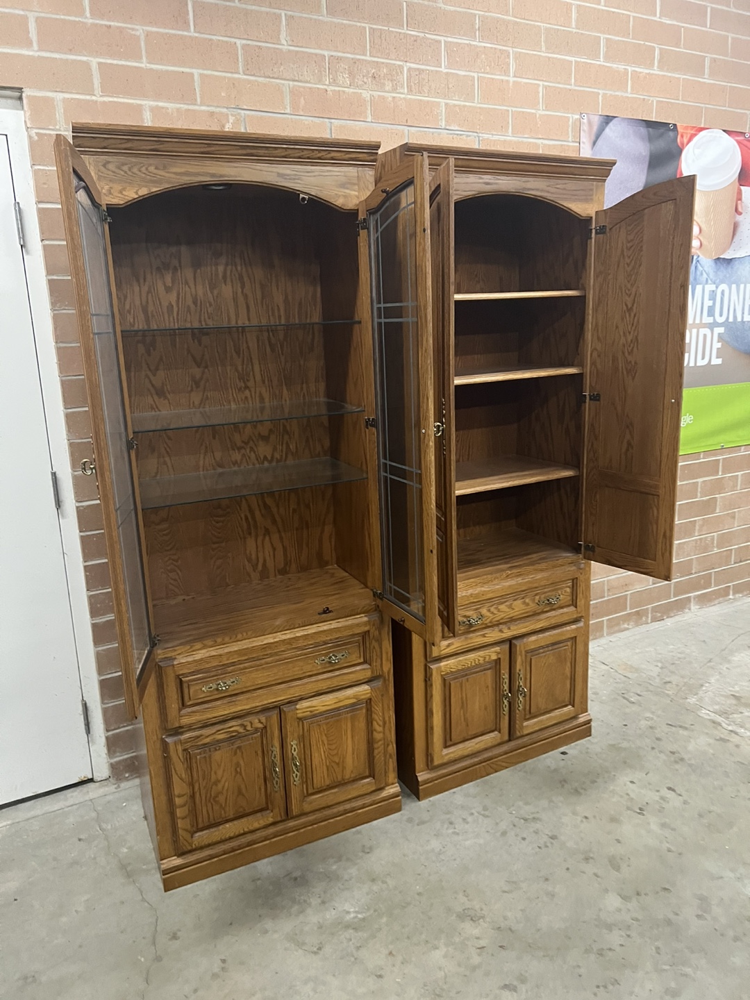 Matching Oak Display Cabinets - photo 3