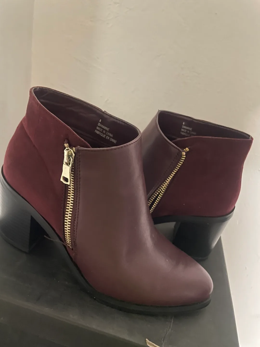Expression Burgundy Ankle Boots - Size 8 thumbnail