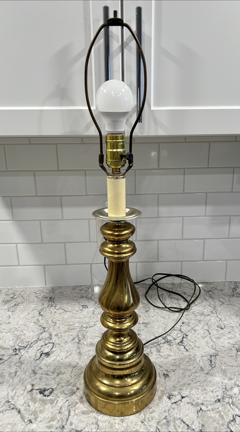 Vintage Brass Table Lamp - 27" Tall