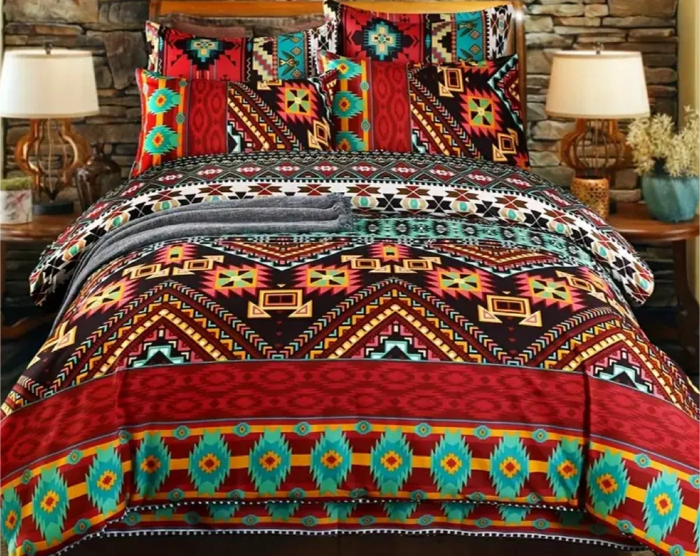 Bohemian Style Bedding Set, Various designs, Queen size - photo 5