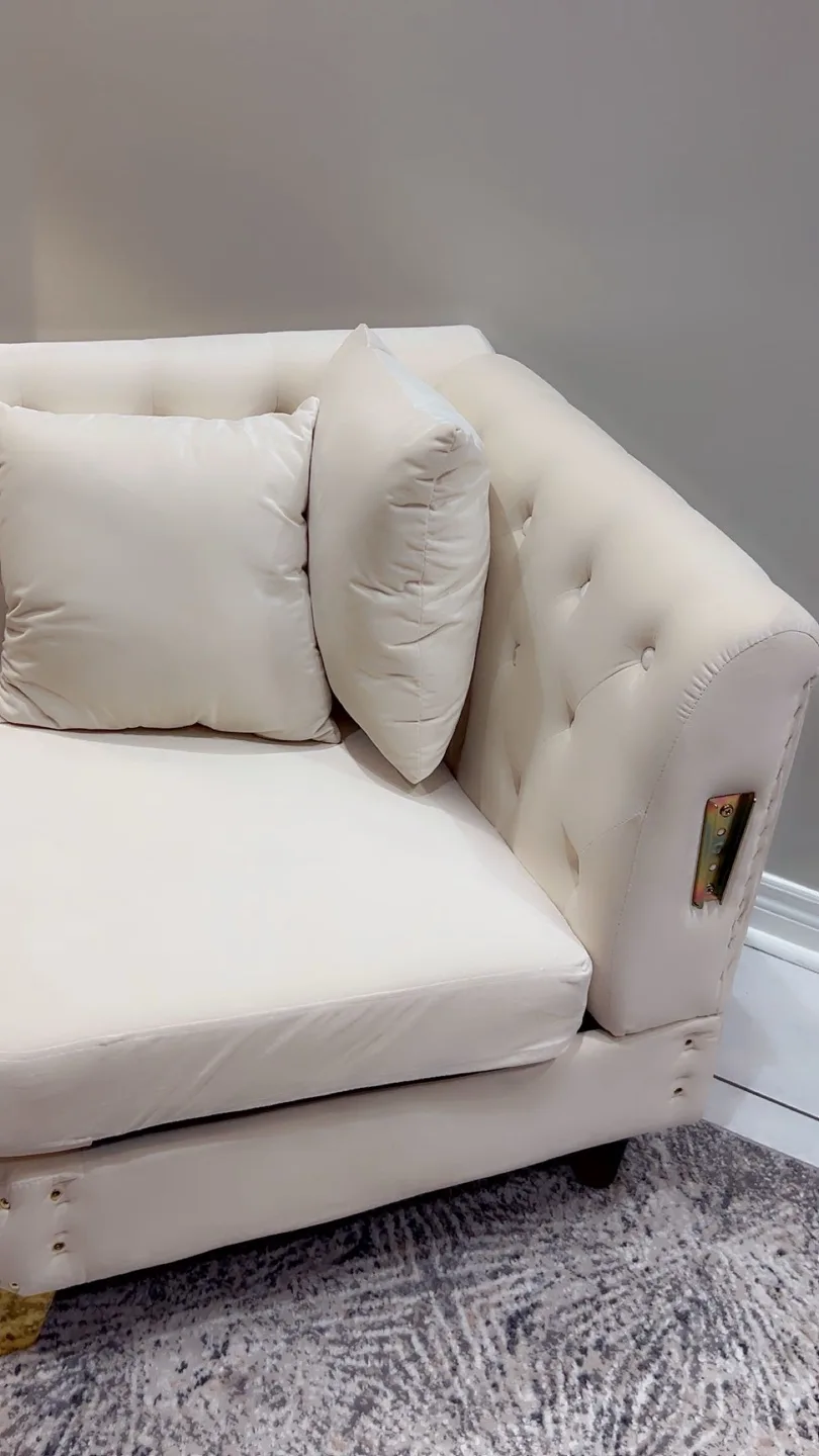 Corner sofa with cushions.    ( pickup only ) ( firm ) image indicator(5)