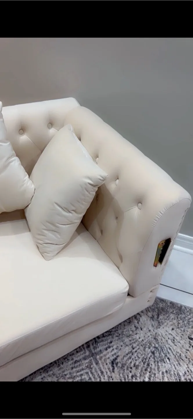 Corner sofa with cushions.    ( pickup only ) ( firm ) image indicator(2)