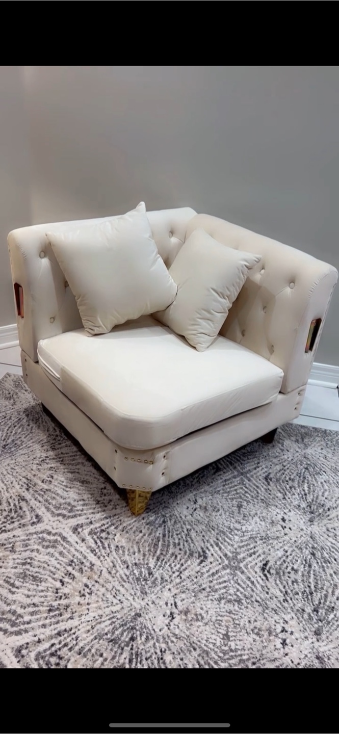 Corner sofa with cushions.    ( pickup only ) ( firm )