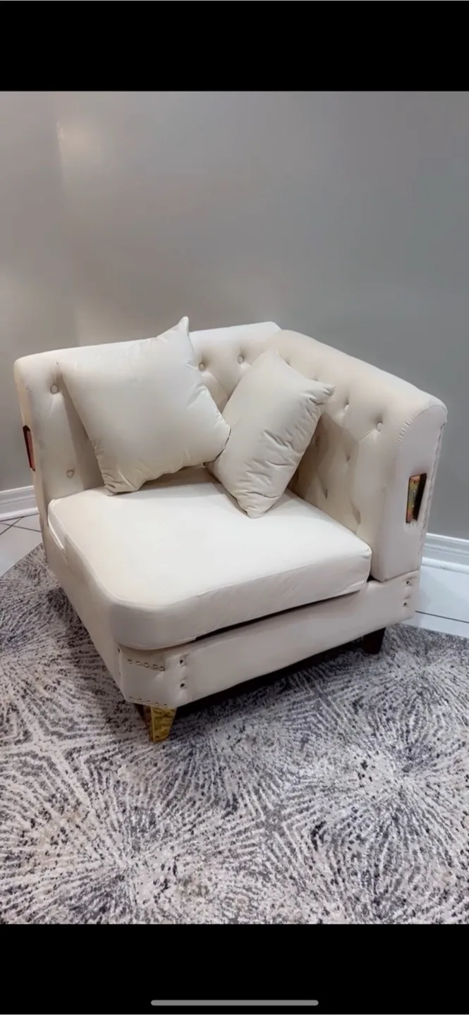 Corner sofa with cushions.    ( pickup only ) ( firm ) image indicator(4)