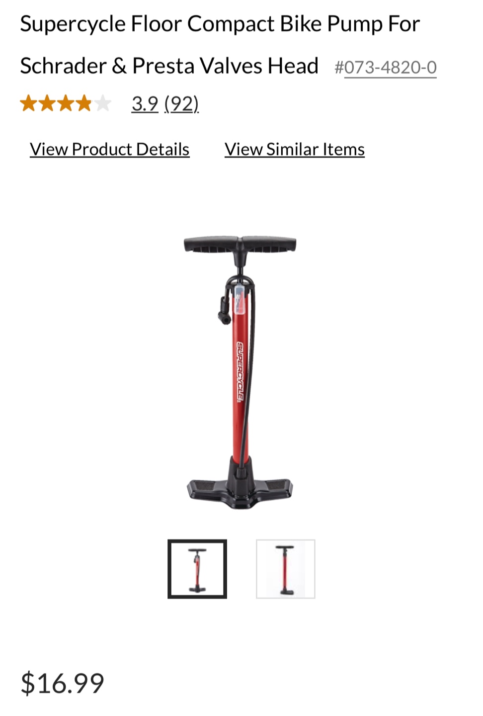 Supercycle Compact Bike Pump - photo 2