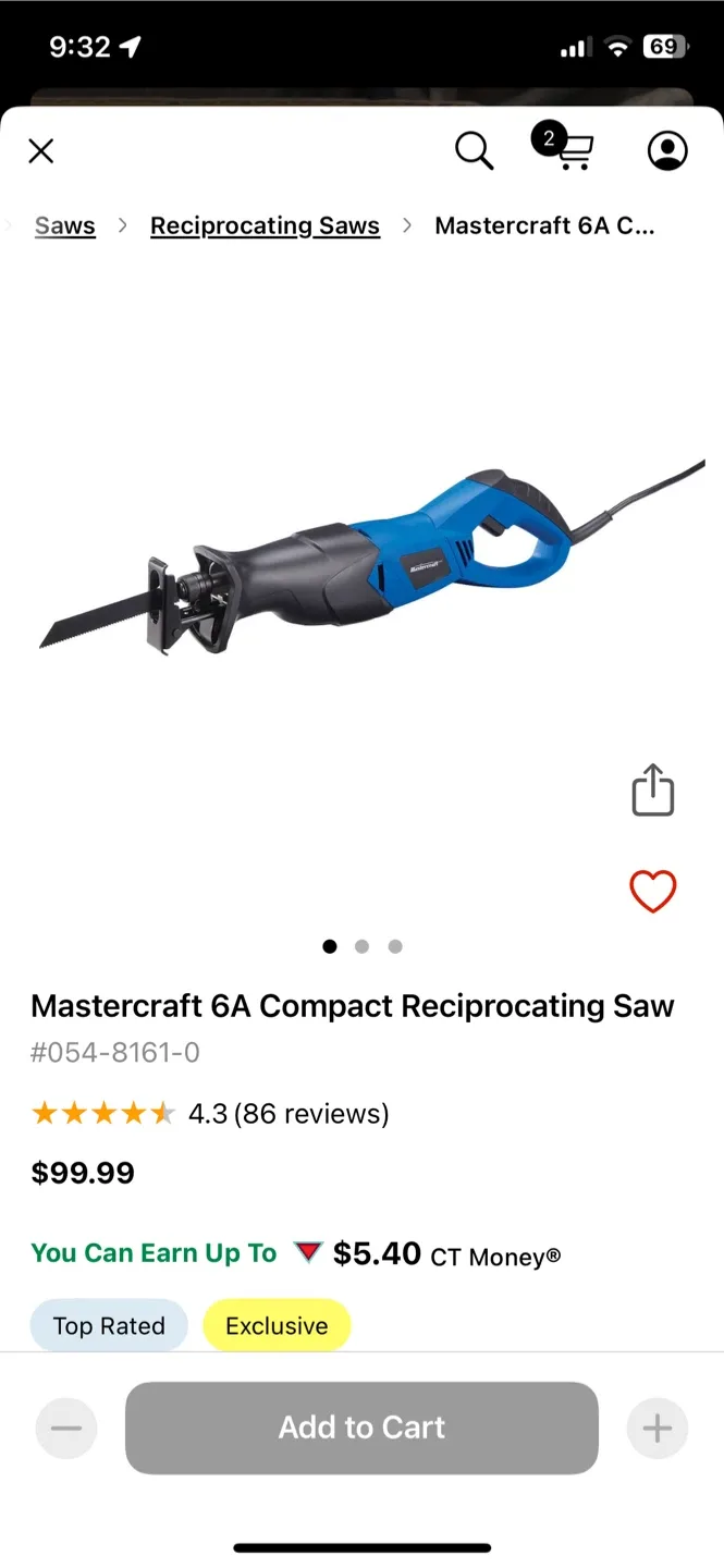 Mastercraft 6A Compact Reciprocating Saw image indicator(3)