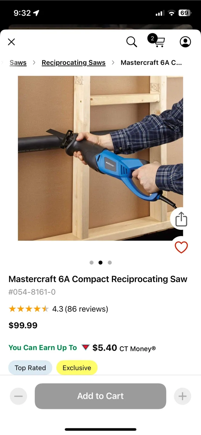 Mastercraft 6A Compact Reciprocating Saw image indicator(2)