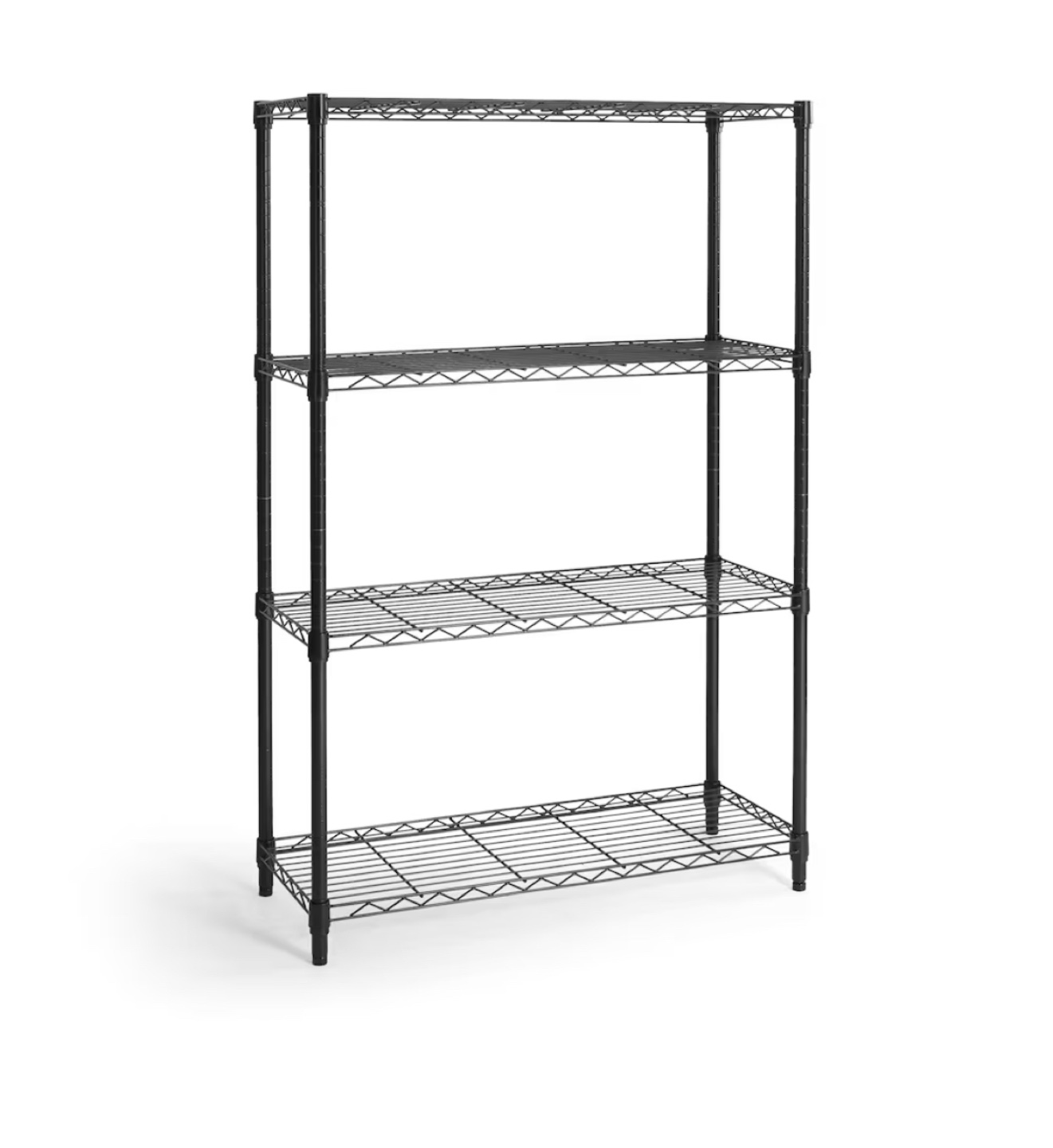 CAPhaus 4-Shelf Wire Shelving Unit - Black