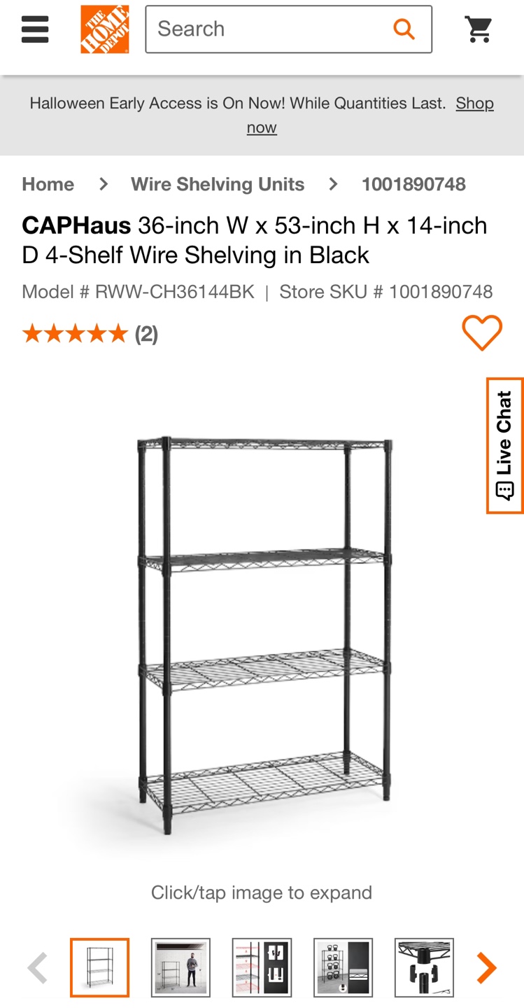 CAPhaus 4-Shelf Wire Shelving Unit - Black - photo 2