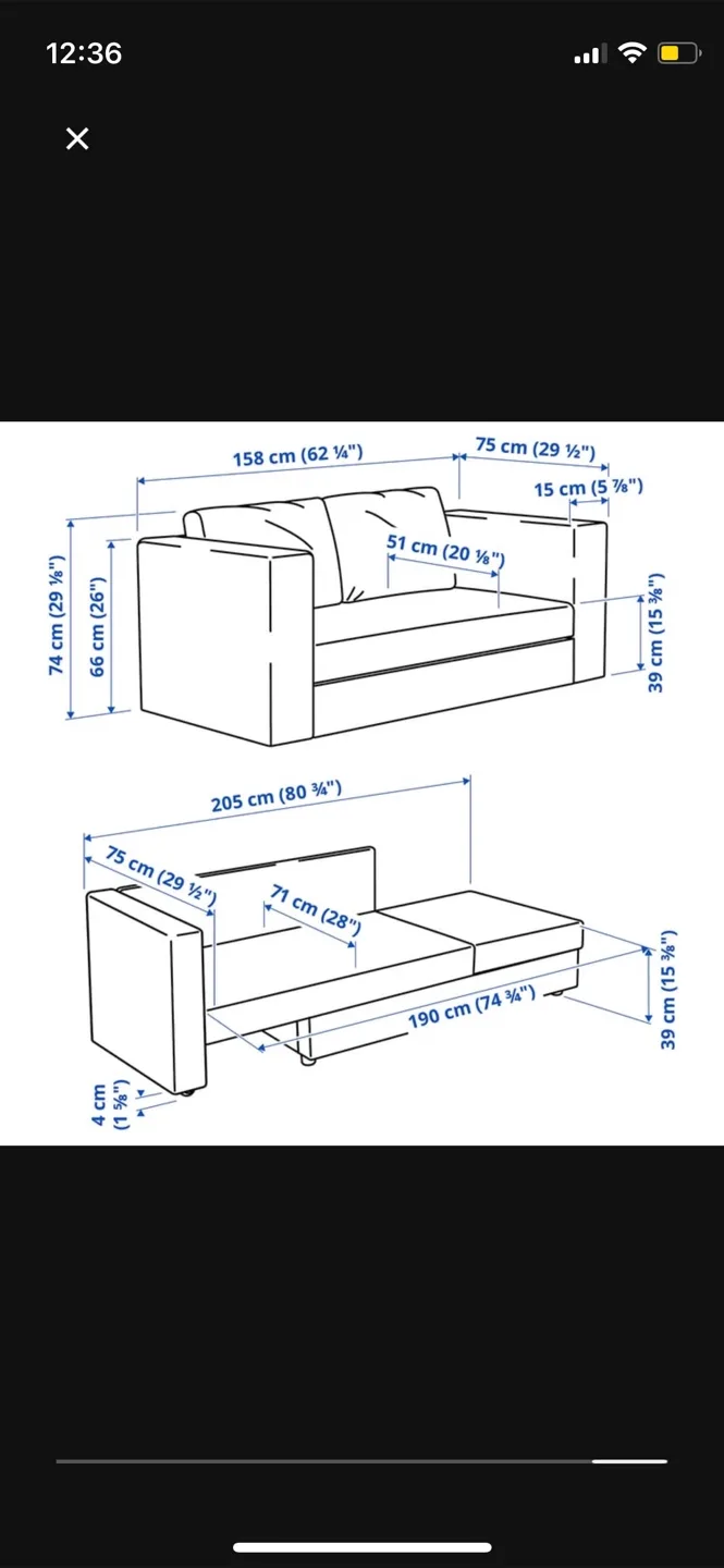 IKEA SKÖNABÄCK Yellow-Green Sofa Bed image indicator(6)
