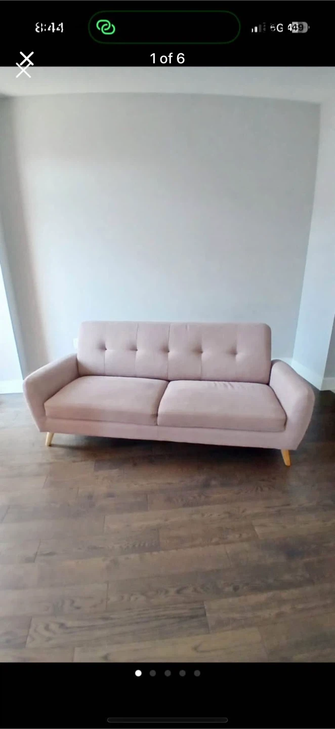 Suede Dusty Pink Sofa - photo 3