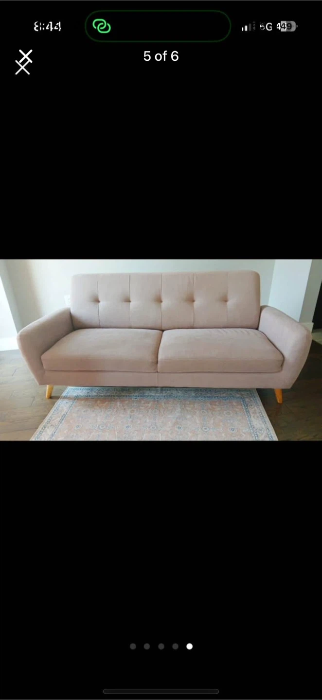 Suede Dusty Pink Sofa - photo 2