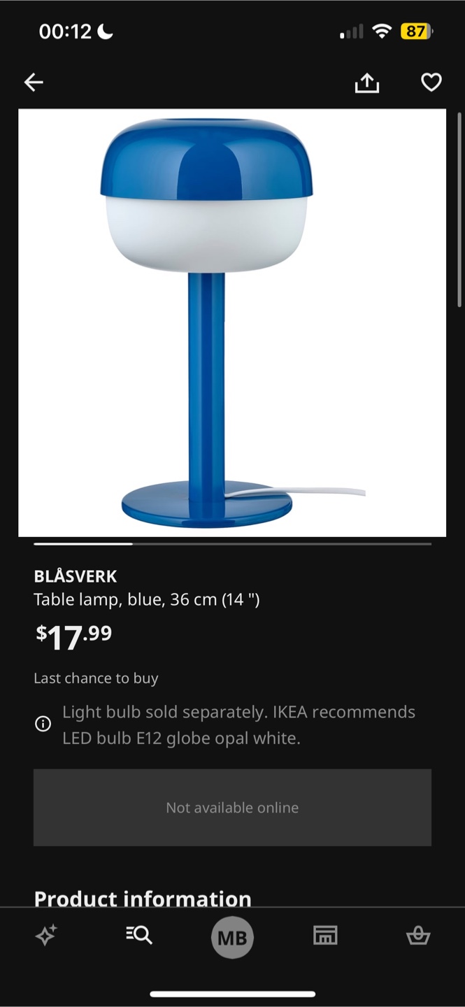 IKEA Table Lamp BLÅSVERK - photo 2