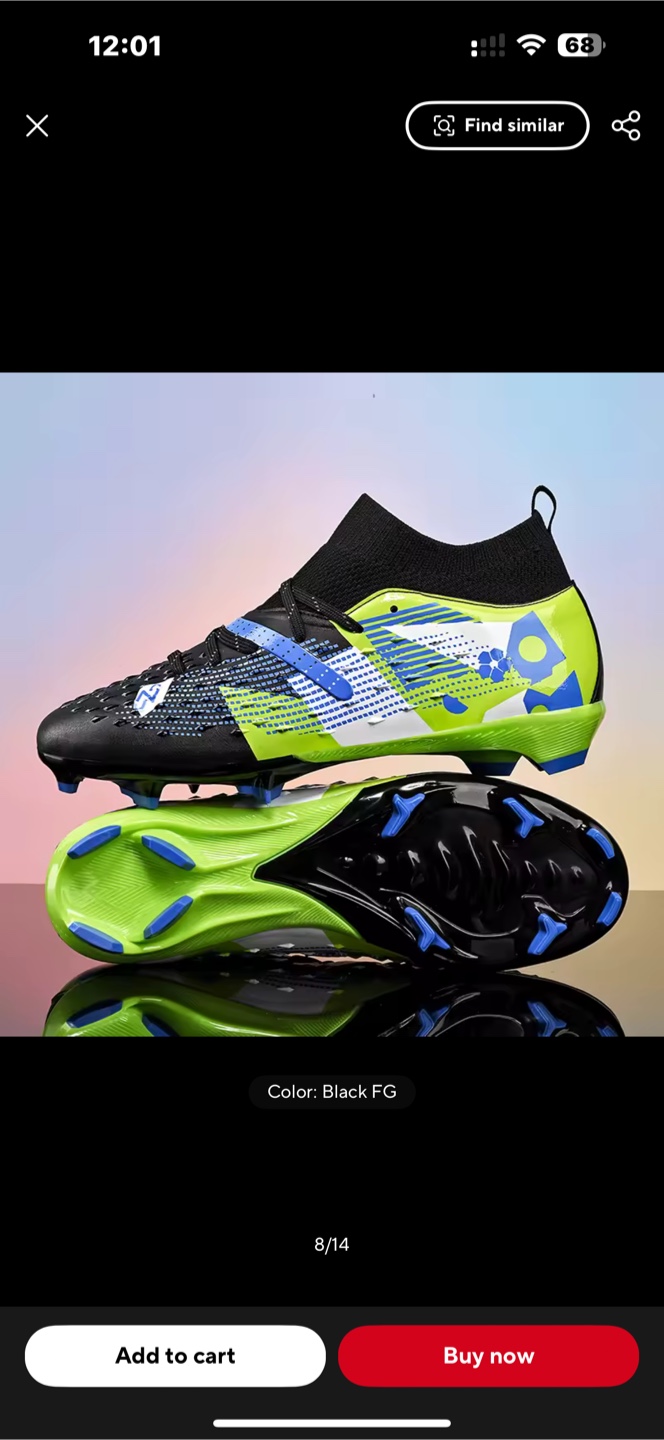 Black FG Soccer Cleats