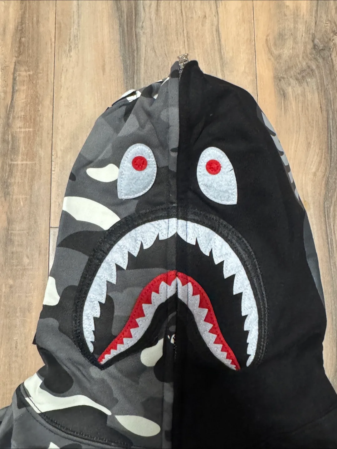 BAPE Shark Full Zip Hoodie - Camo/Black image indicator(5)