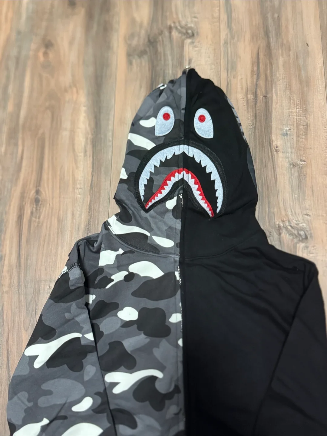 BAPE Shark Full Zip Hoodie - Camo/Black image indicator(2)