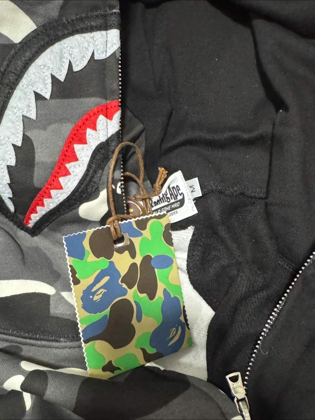 BAPE Shark Full Zip Hoodie - Camo/Black image indicator(8)