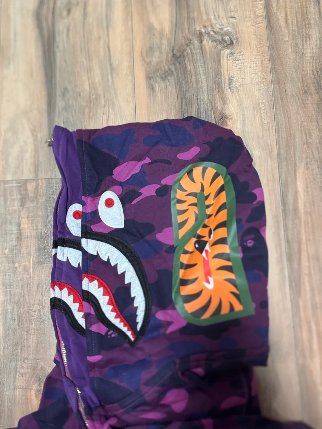 BAPE Purple Camo Shark Full Zip Hoodie image indicator(6)