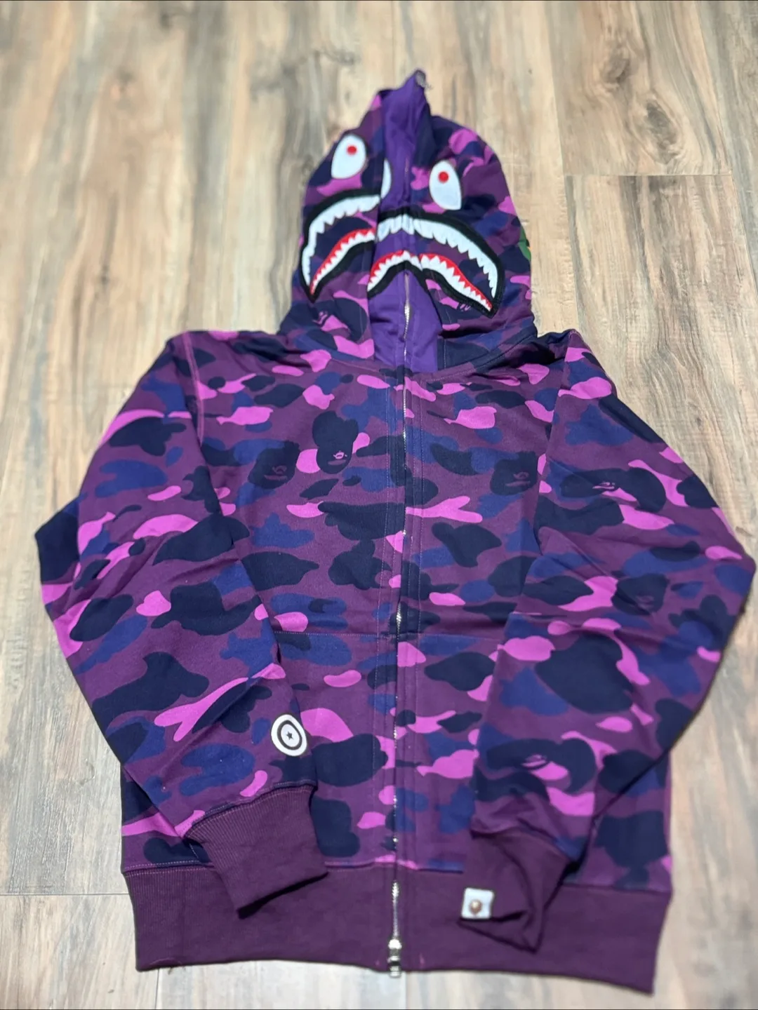 BAPE Purple Camo Shark Full Zip Hoodie thumbnail