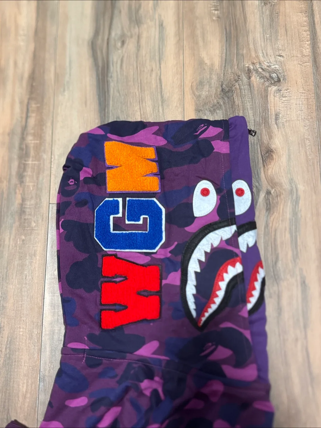 BAPE Purple Camo Shark Full Zip Hoodie image indicator(5)