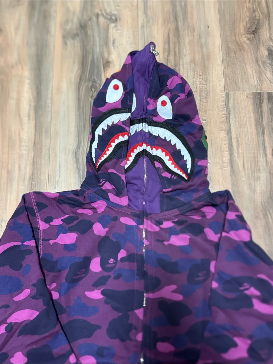 BAPE Purple Camo Shark Full Zip Hoodie image indicator(2)