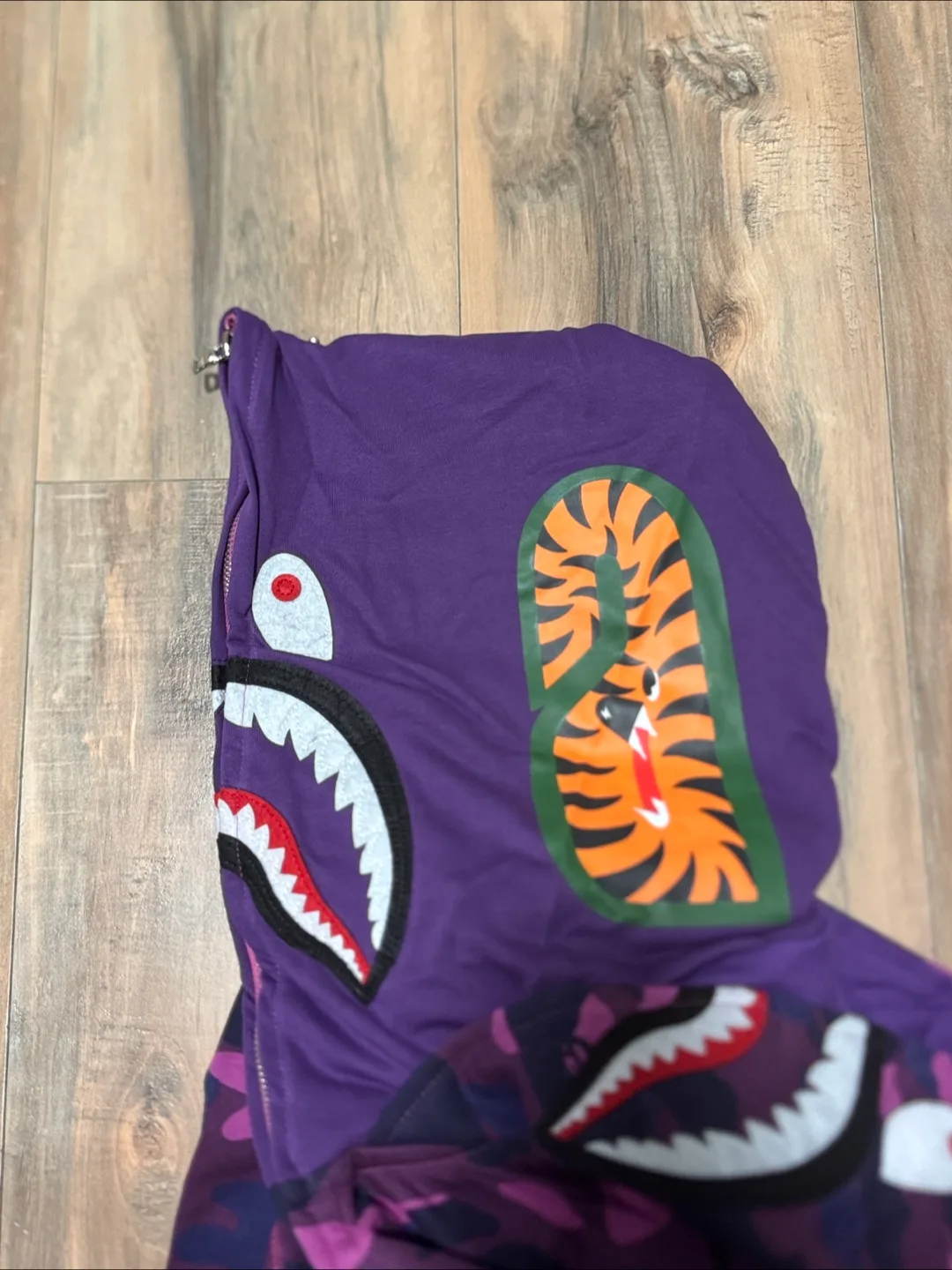 BAPE Purple Camo Shark Full Zip Hoodie image indicator(7)
