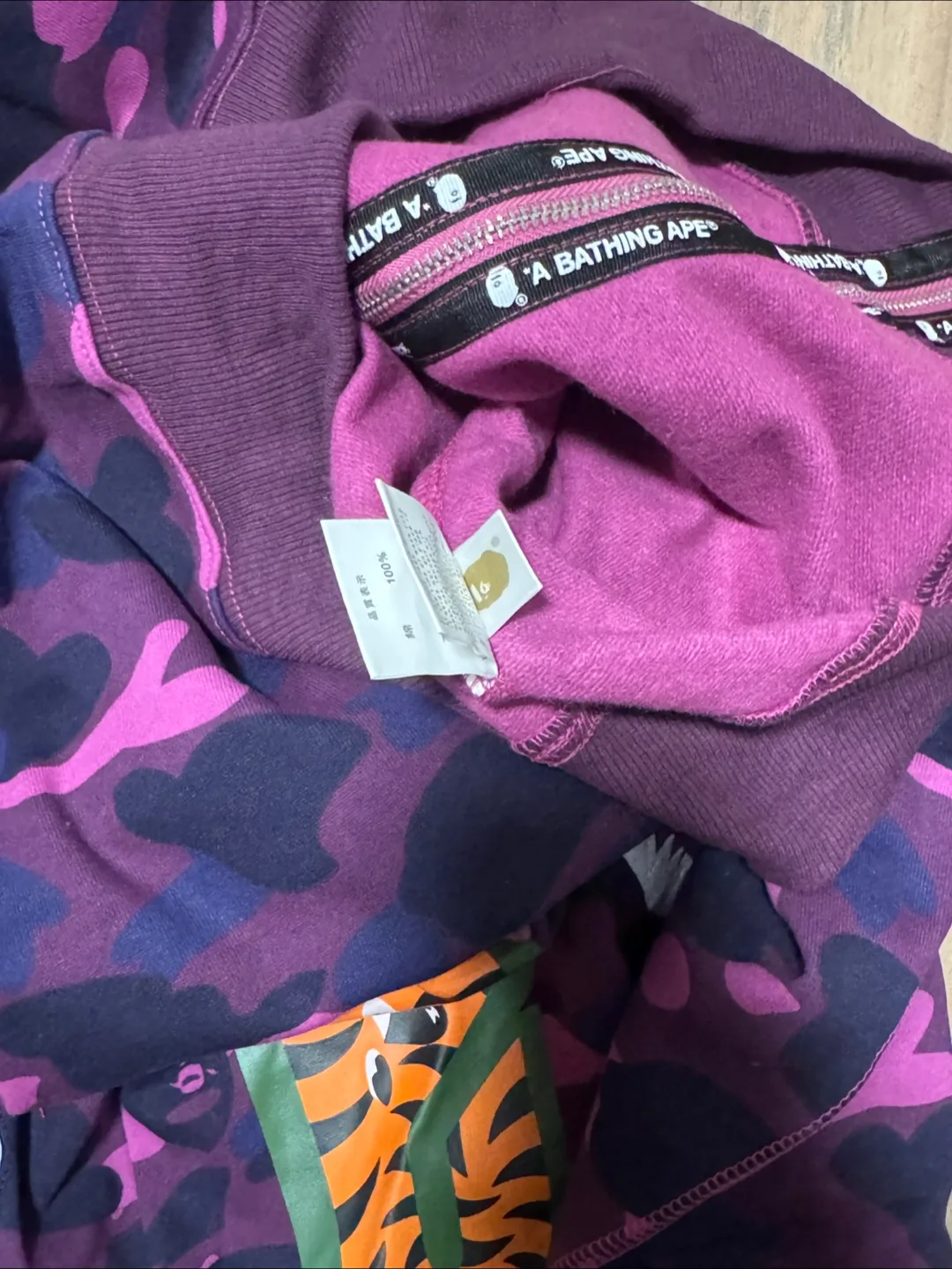 BAPE Purple Camo Shark Full Zip Hoodie image indicator(10)