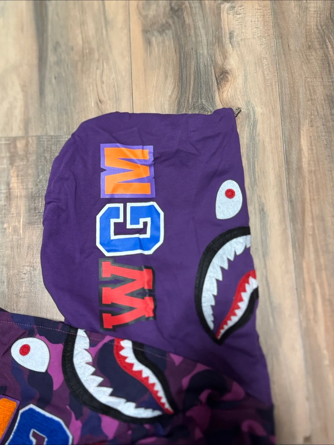 BAPE Purple Camo Shark Full Zip Hoodie image indicator(8)