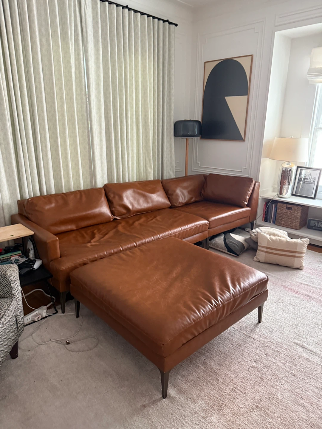 West elm vegan Leather sectional