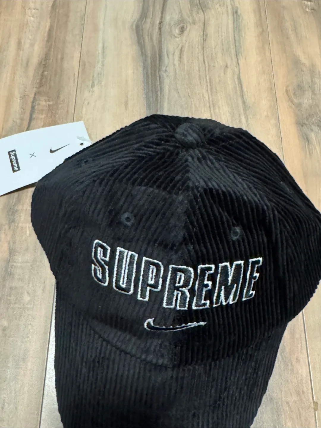 New Supreme x Nike Corduroy Hat - Black image indicator(3)