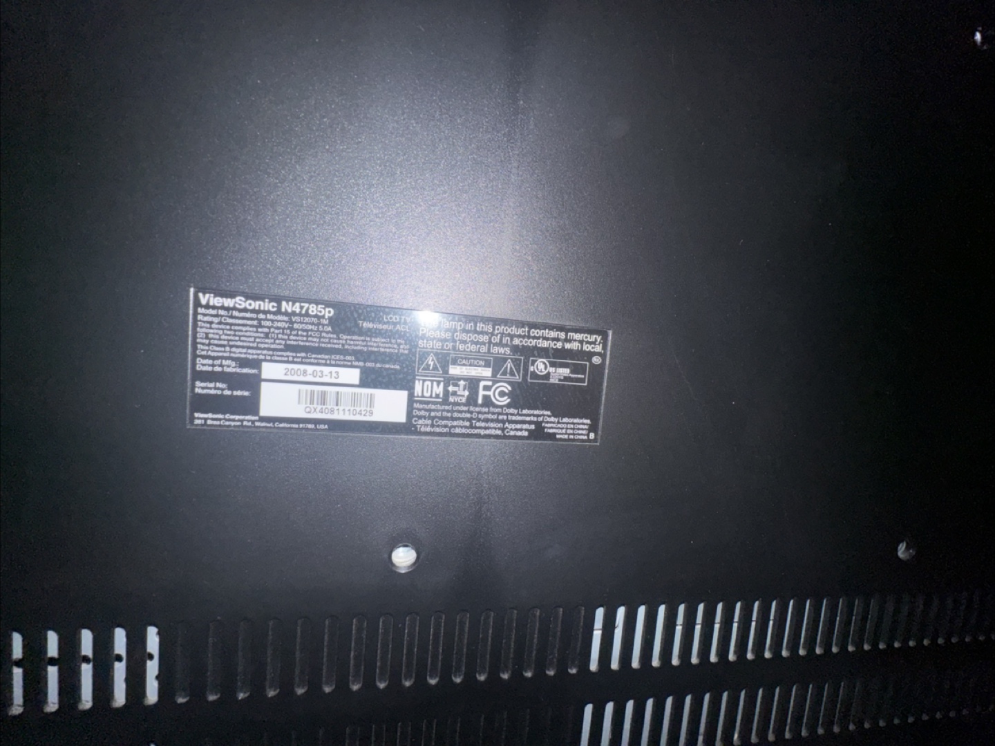 ViewSonic N4785p 47" LCD TV - photo 4