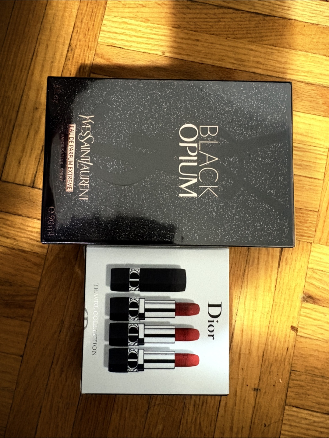YSL Black Opium edp extreme and Dior rouge trio