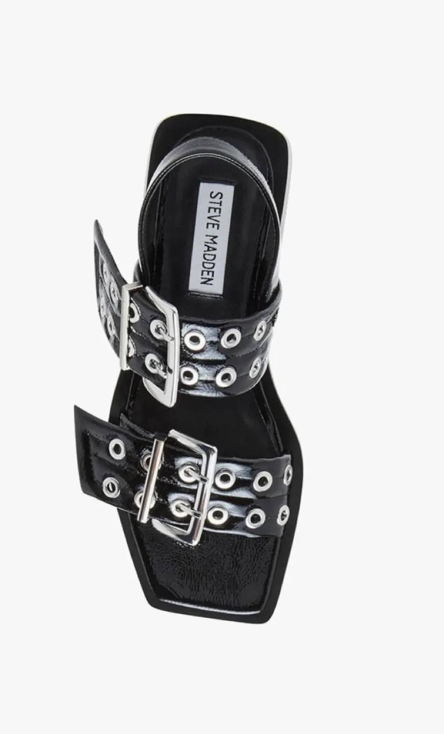 Steve Madden Black Patent Leather Sandals thumbnail