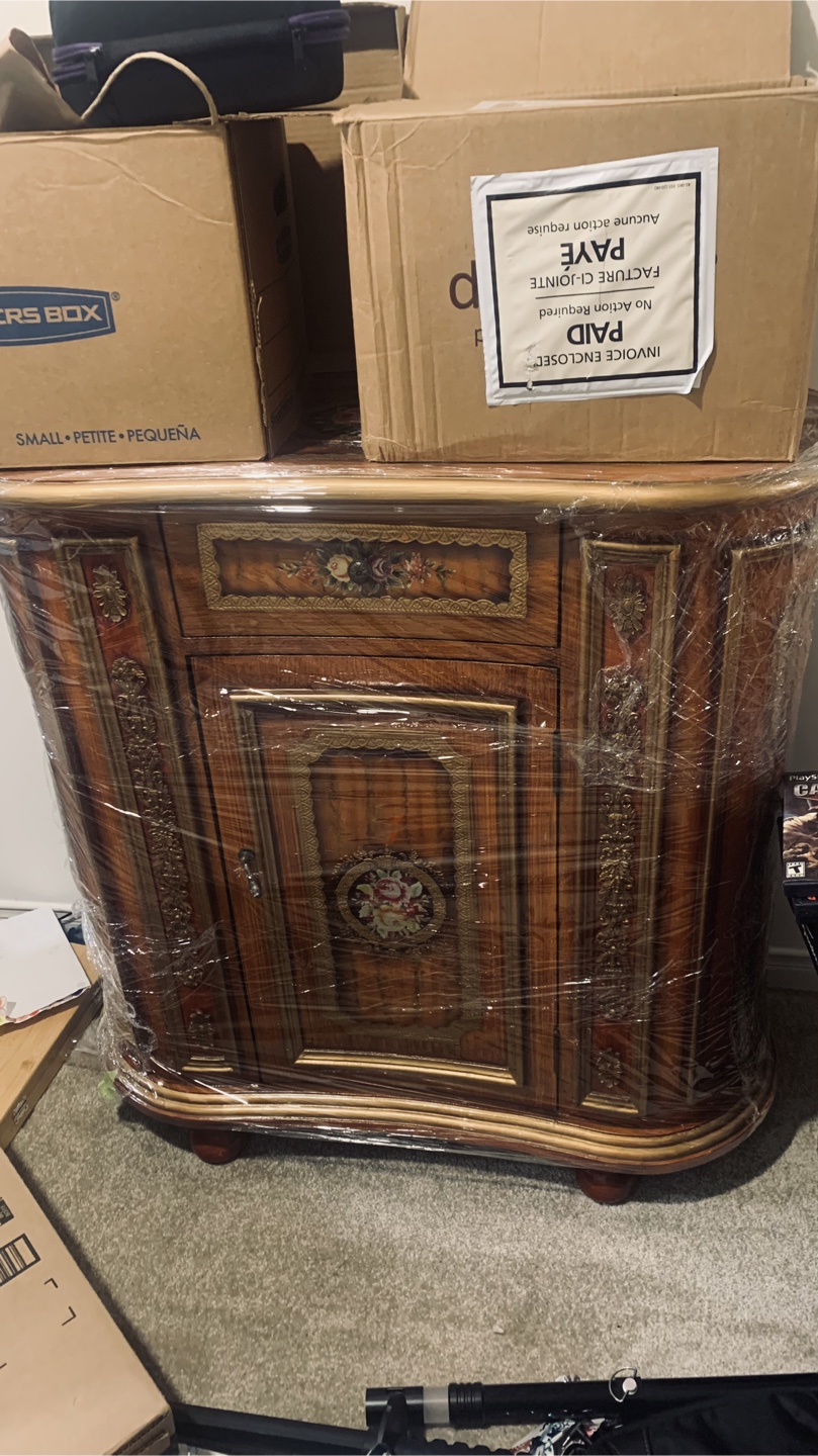 Ornate Wood Cabinet - Antique Style