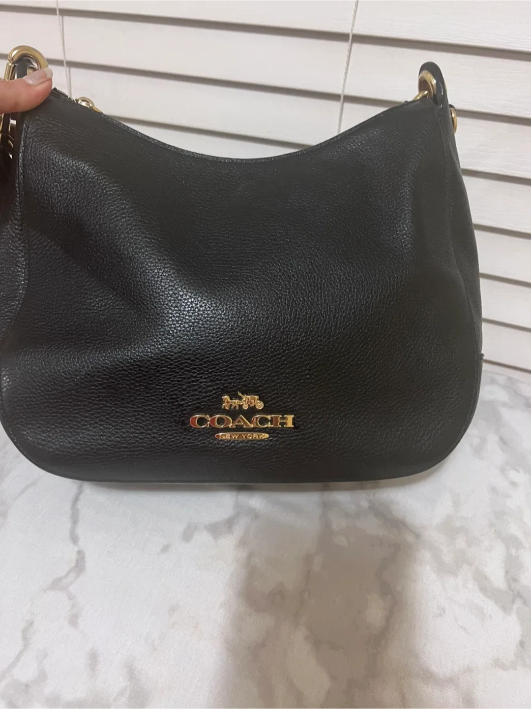 Coach Black Leather Hobo Bag image indicator(4)