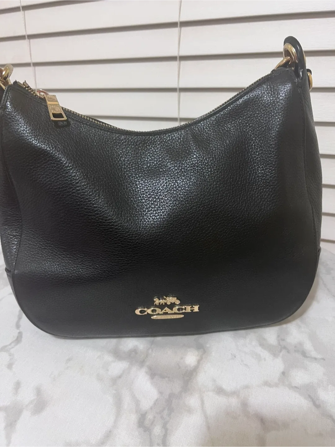 Coach Black Leather Hobo Bag image indicator(5)