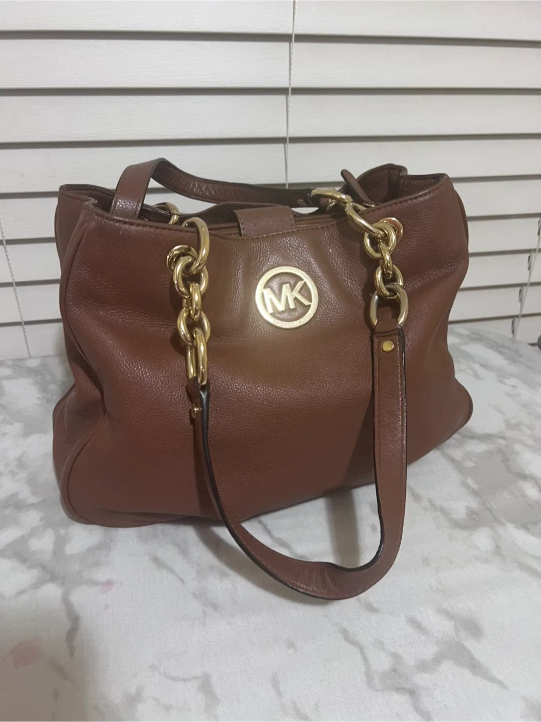 Michael Kors Brown Leather Tote Bag image indicator(4)