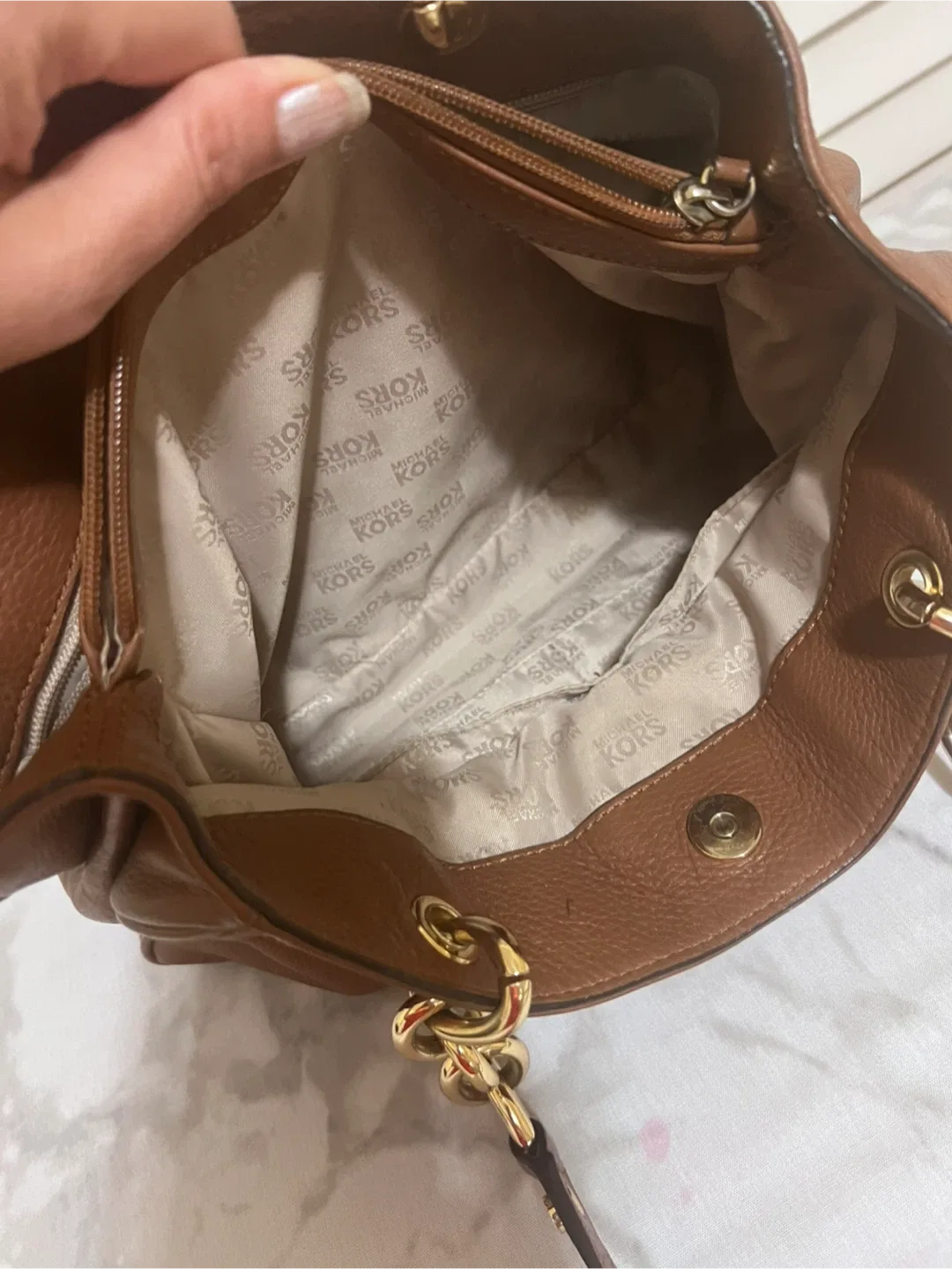 Michael Kors Brown Leather Tote Bag image indicator(7)