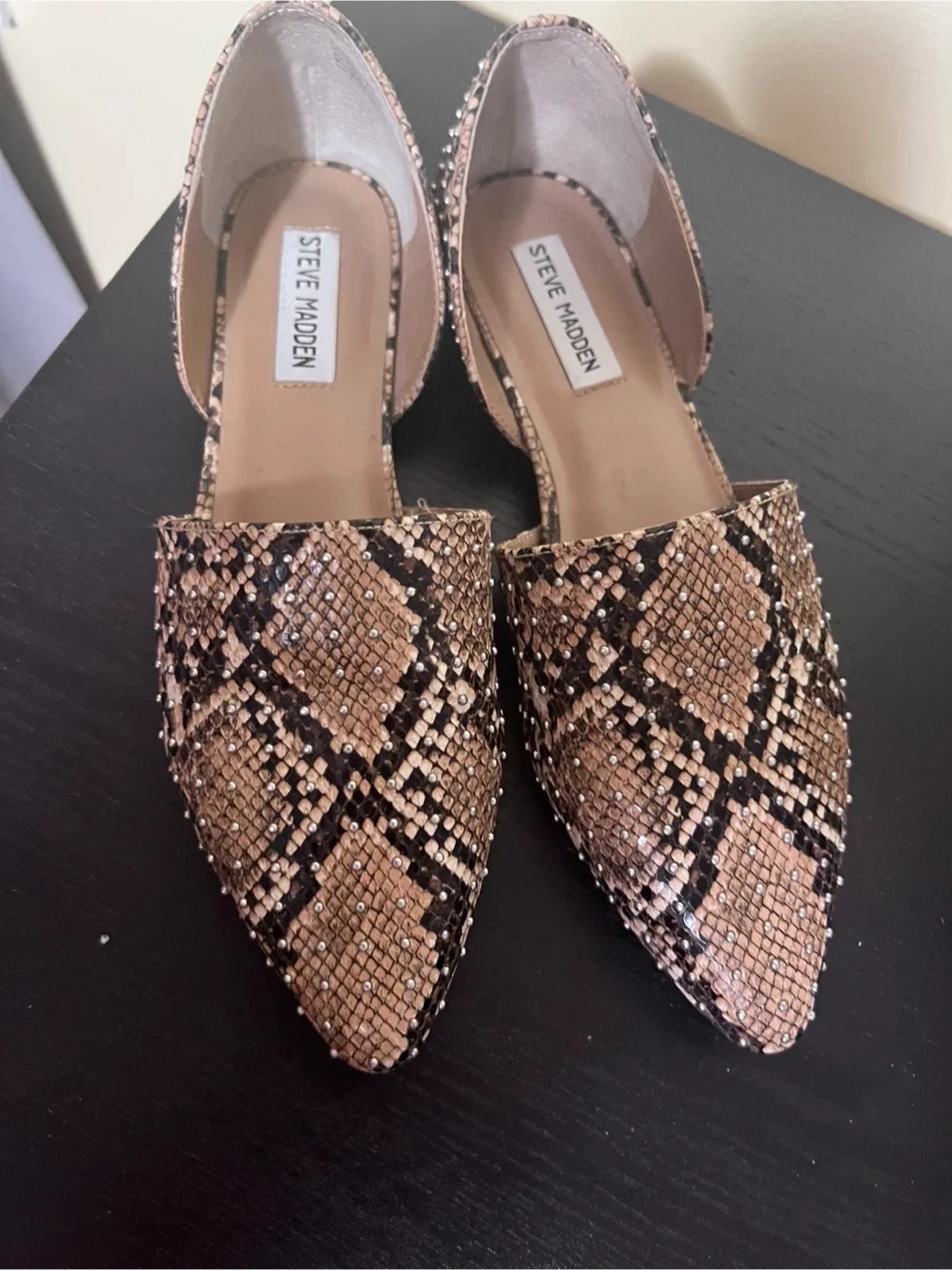Steve Madden Snakeskin Pointed Flats image indicator(3)