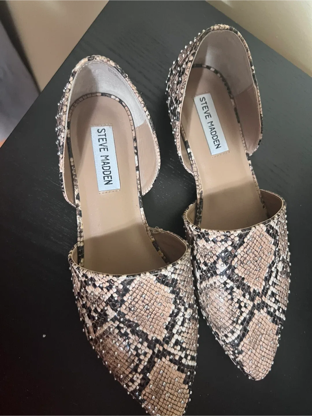 Steve Madden Snakeskin Pointed Flats image indicator(2)