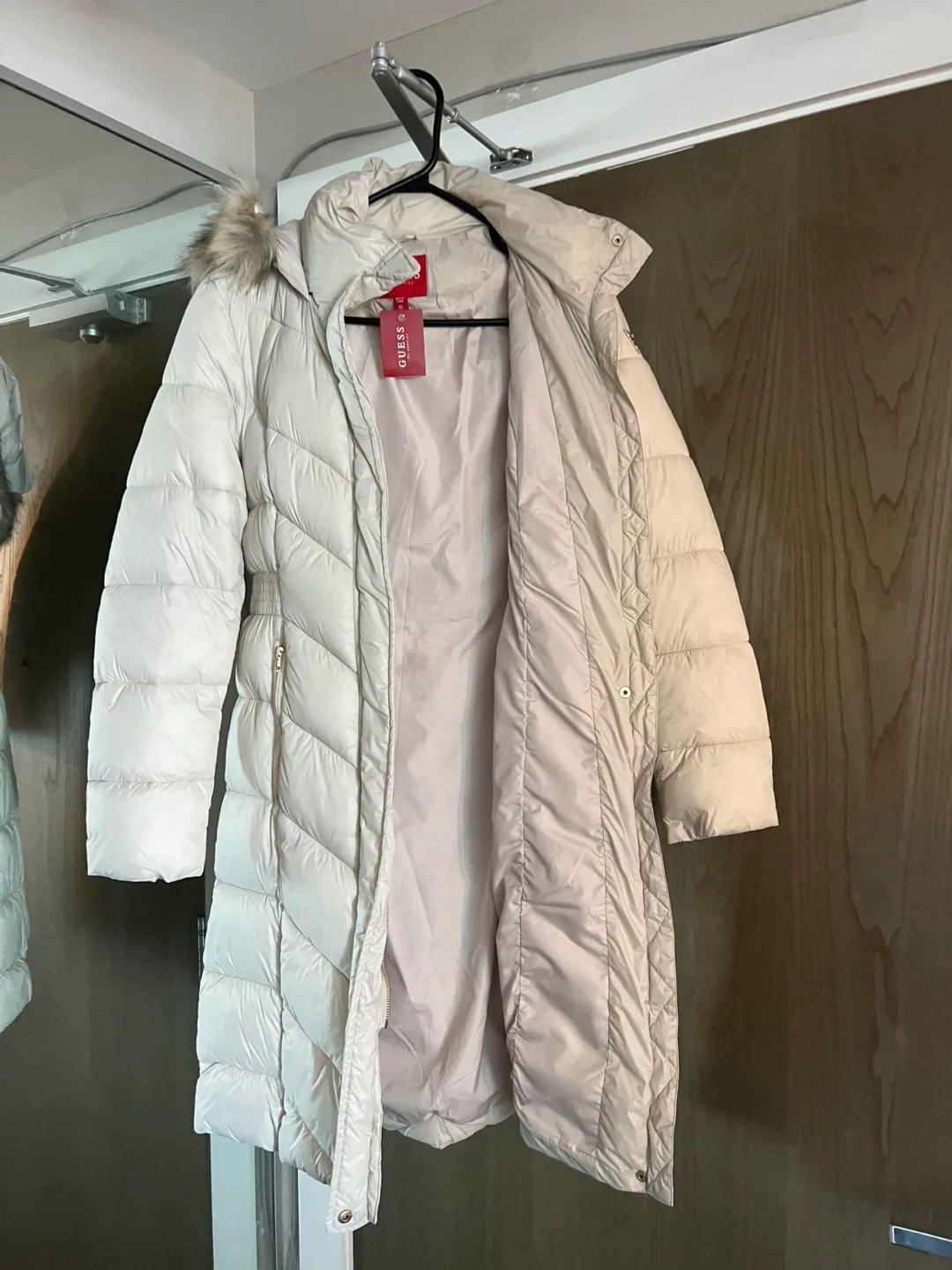 Guess XS Puffer Coat - Cream Colour thumbnail
